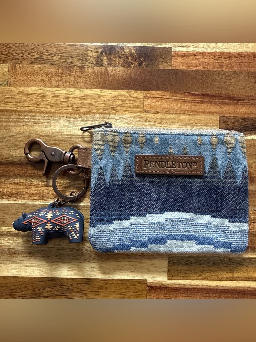 PENDLETON Bear Keychain ID Pouch Wallet South Western Aztec tribal 5x4"